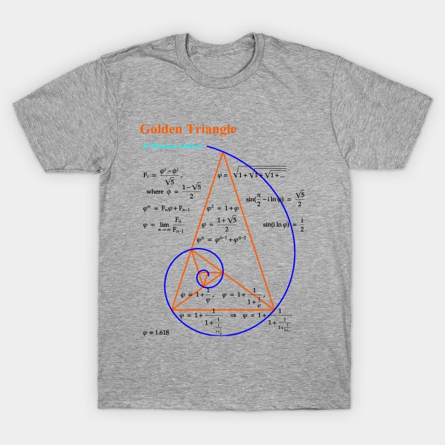 Golden Triangle & Fibonacci Numbers T-Shirt by Mathimage